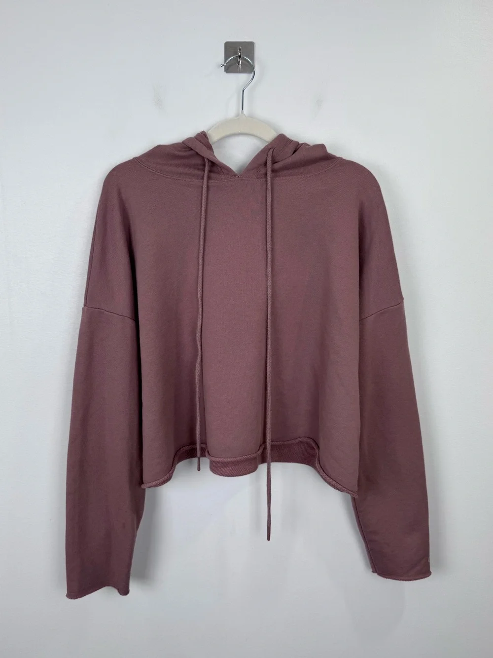 Alo Yoga Cropped Hoodie Sweatshirt Smokey Quartz Women Size Medium